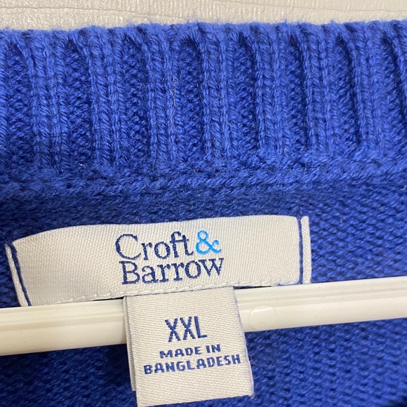 Croft & Barrow Blue and White Patterned Sweater XXL - Picture 4 of 5